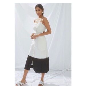 Anthropologie Maeve Chic Black and White Midi Dress